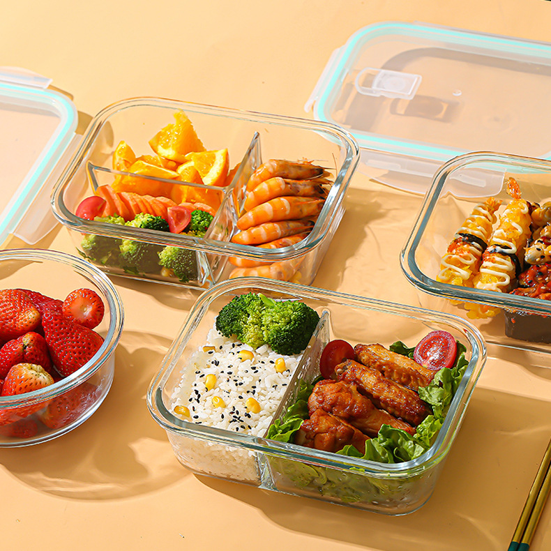 Bento Box - Glass Fresh-Keeping Box High Borosilicate Heat-Resistant