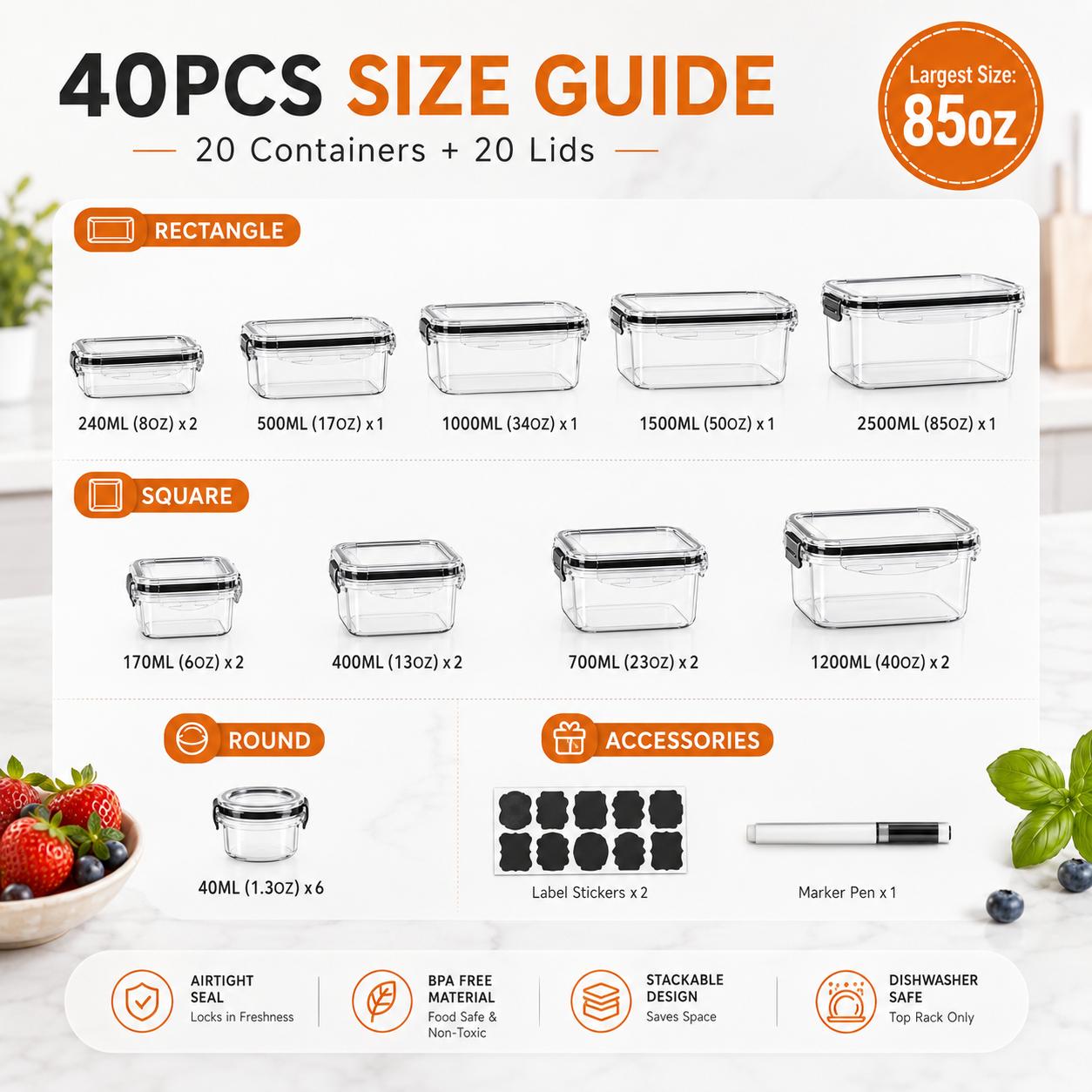 50Pcs/25-Pack Airtight Food St - Bento Box review and price