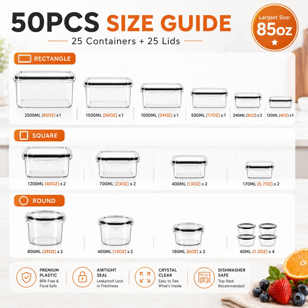 50Pcs/25-Pack Airtight Food St - Bento Box review and price