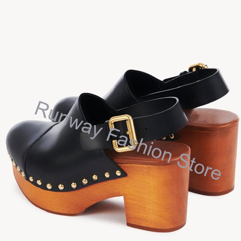 Chunky Wooden Wedge Mules Clog - Geta Wooden Sandal review and price